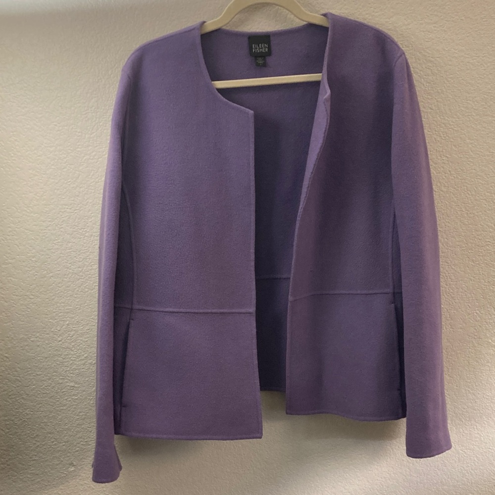 Eileen Fisher Lavender Open-Front Blazer
